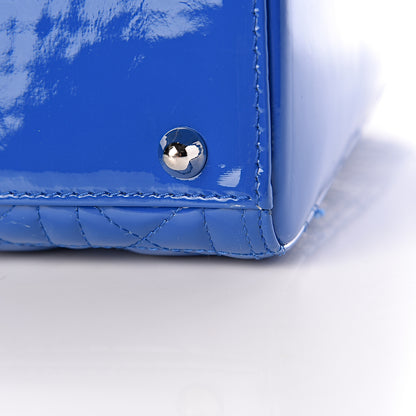 Christian Dior Patent Cannage Large Lady Dior Blue 12 of 15