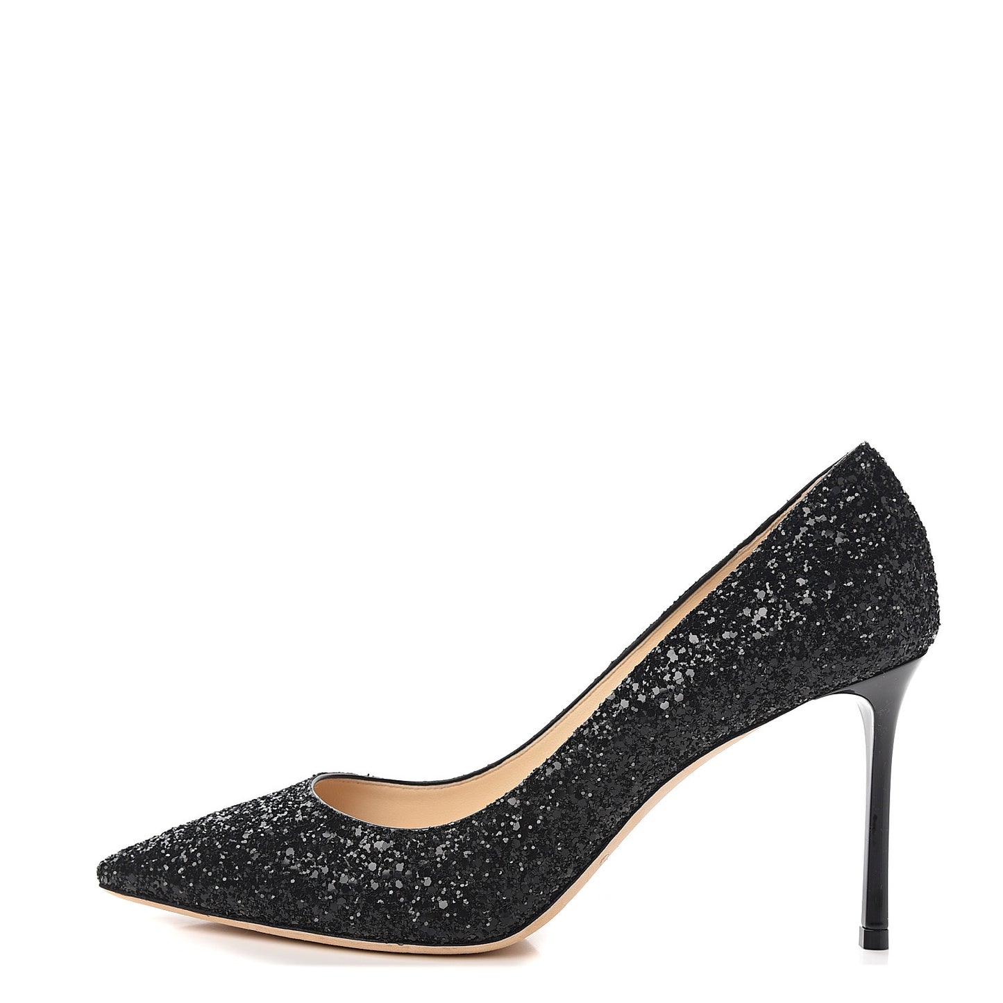 Coarse Glitter Pointy Toe Romy 85 Pumps 40 Black