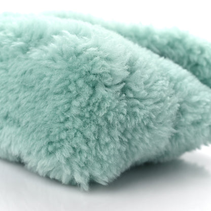 Saint Laurent Shearling Quilted Monogram Loulou Puffer Pouch Clutch Iced Mint 10 of 10