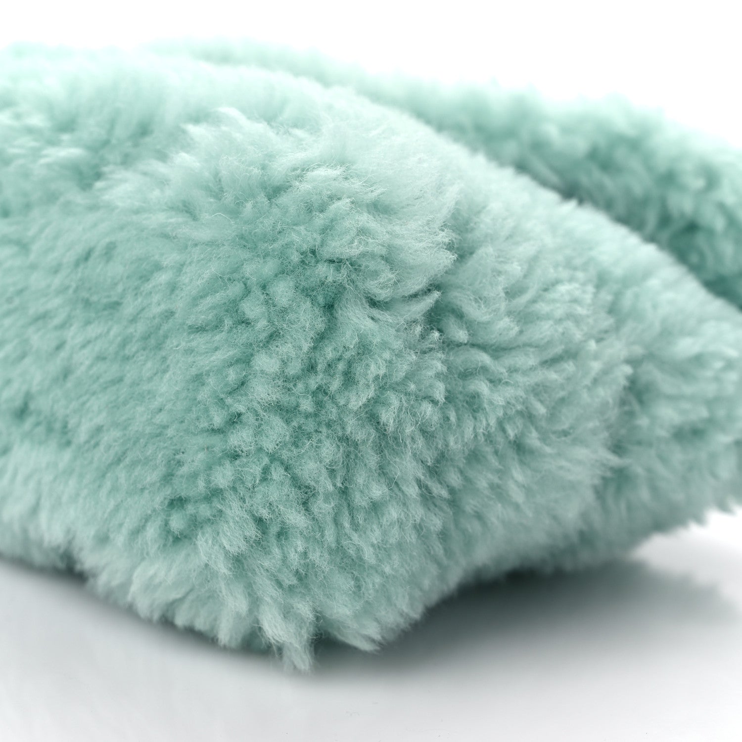 Saint Laurent Shearling Quilted Monogram Loulou Puffer Pouch Clutch Iced Mint 10 of 11