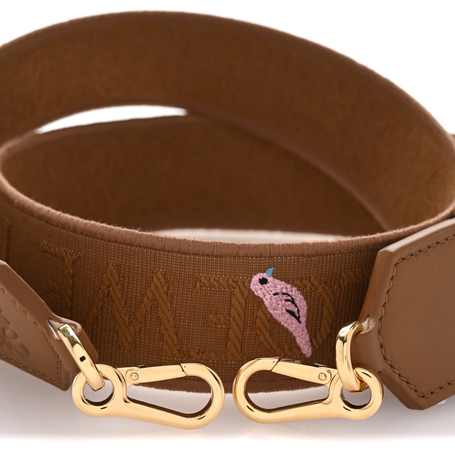 Loewe X SUNA FUJITA Calfskin Lemur Jacquard Anagram Strap Oak 5 of 7