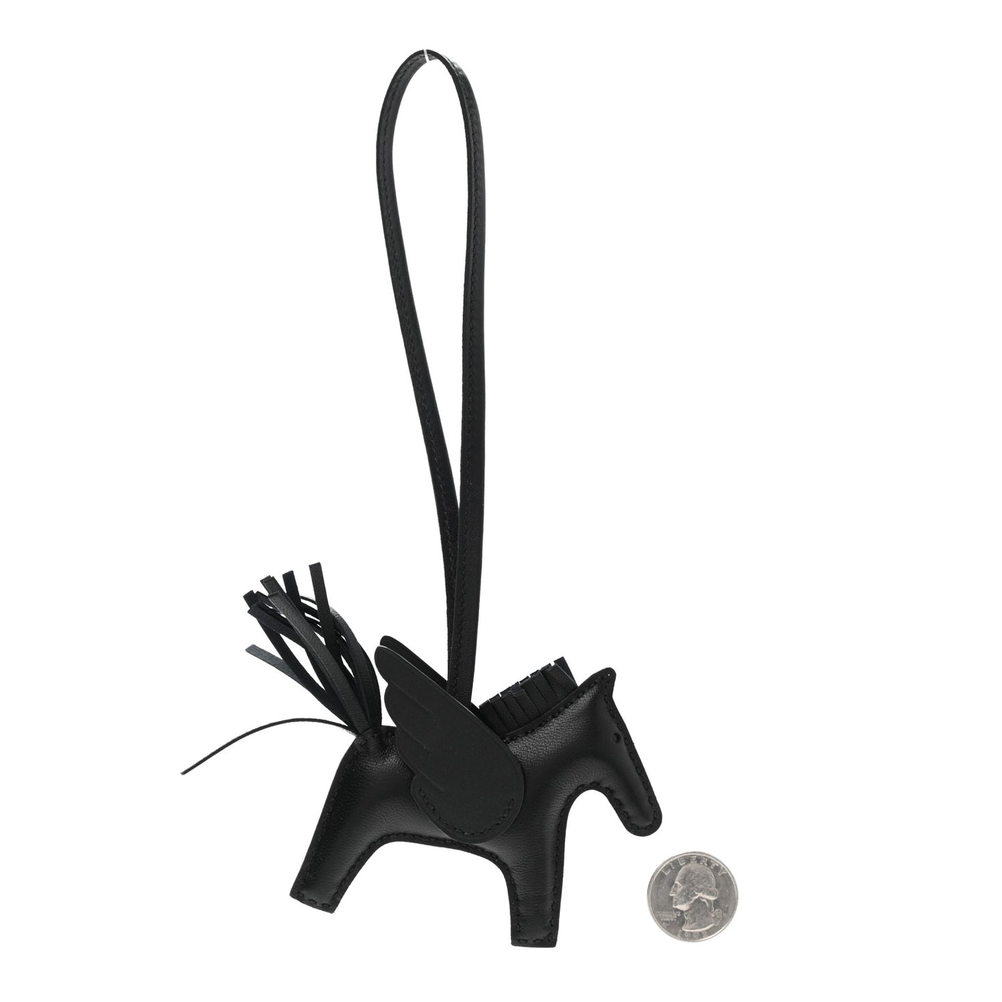 Milo Lambskin Grigri Rodeo Pegase Horse Bag Charm PM So Black