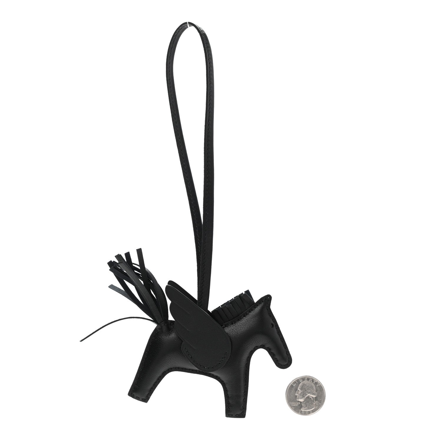 Hermes Milo Lambskin Grigri Rodeo Pegase Horse Bag Charm PM So Black 2 of 4