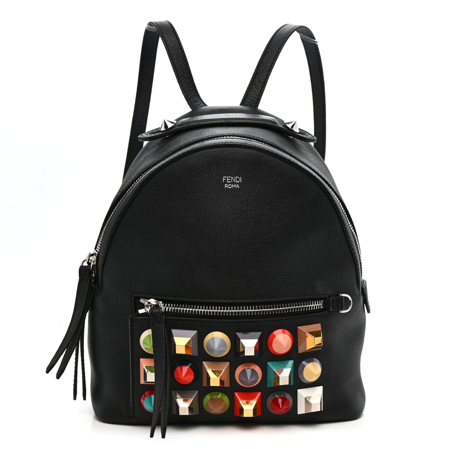 Vitello Dolce Studded Mini Backpack Black Multicolor