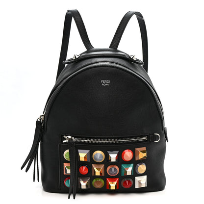 Fendi Vitello Dolce Studded Mini Backpack Black Multicolor 1 of 10
