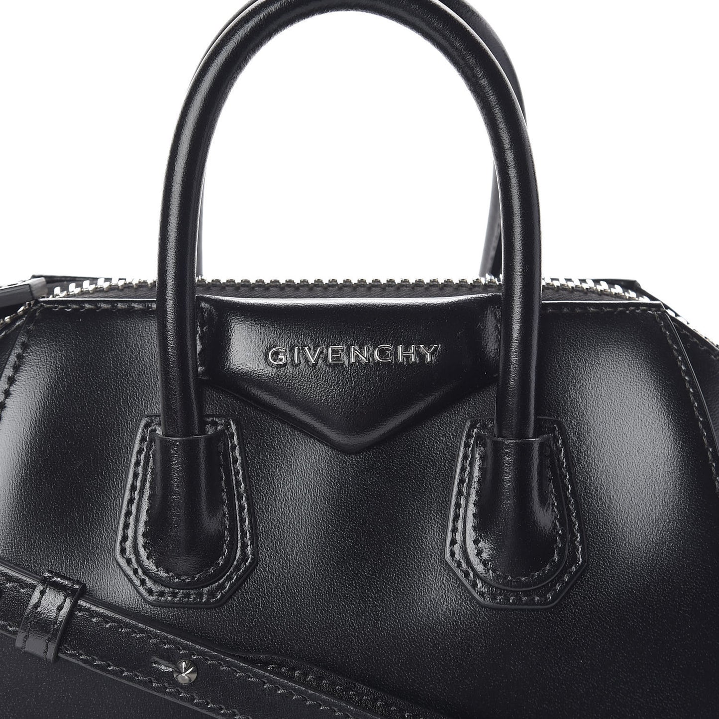 Shiny Lord Calfskin Mini Antigona Black