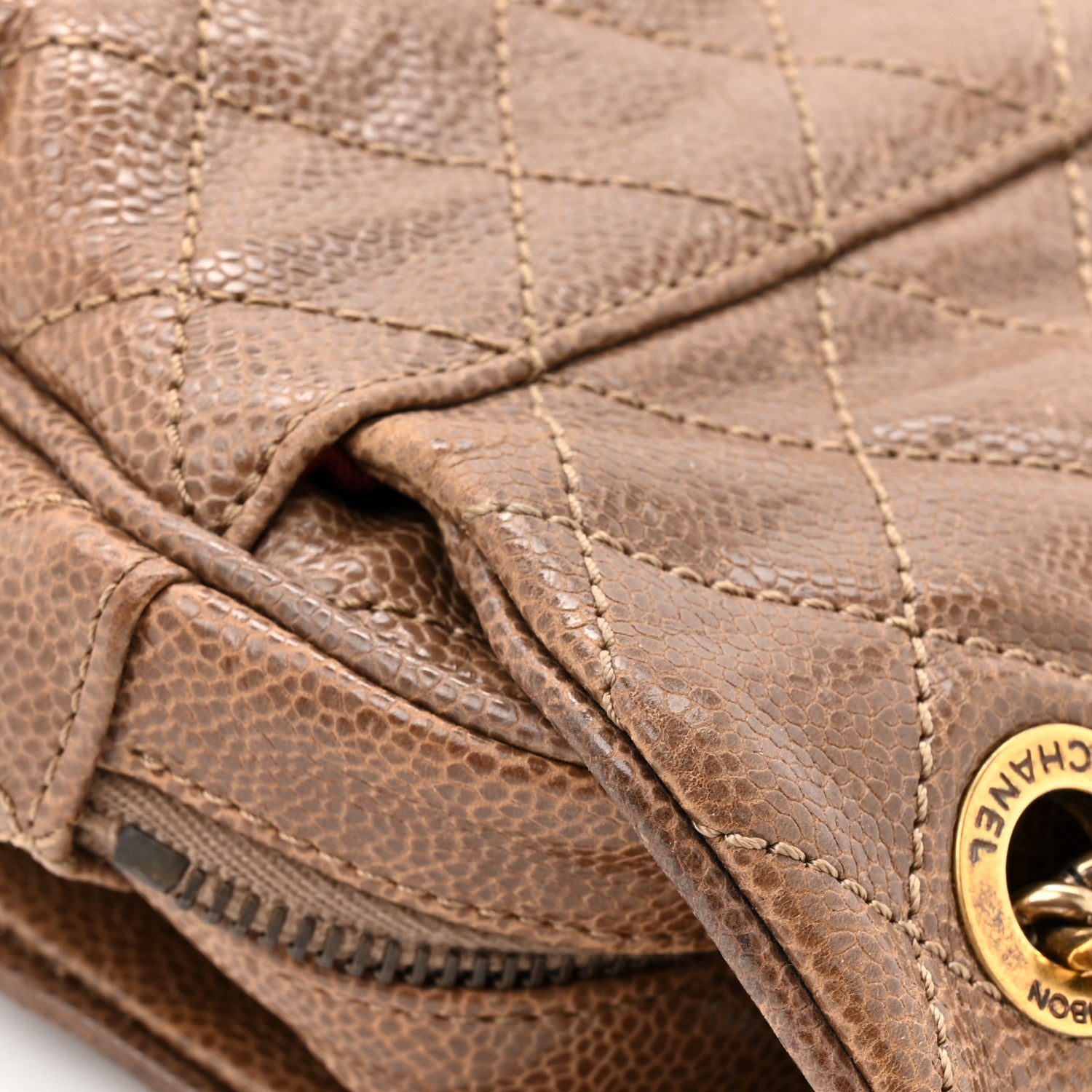 Chanel Caviar Quilted Medium Easy Flap Brown 15 of 15
