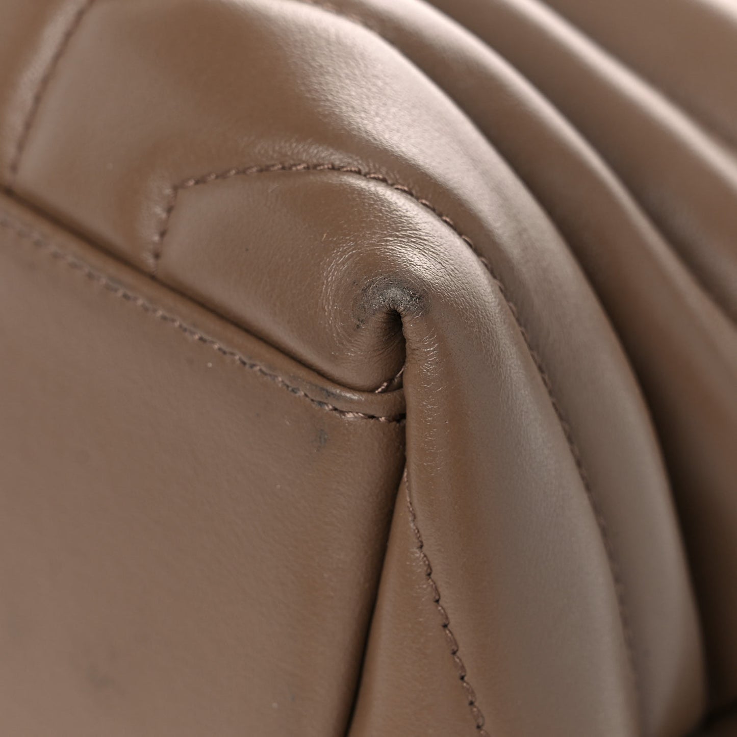 Calfskin Y Quilted Monogram Medium Loulou Chain Satchel Taupe