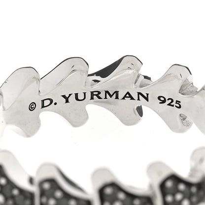 David Yurman Sterling Silver Black Diamond Armory Band Ring 58 8.5 4 of 6