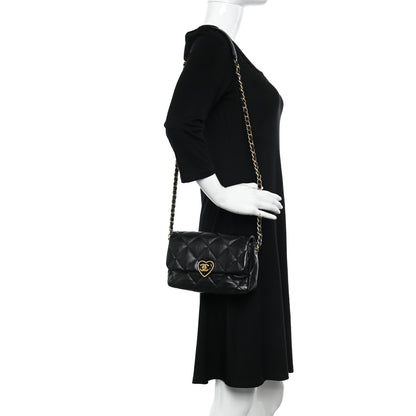 Chanel Lambskin Plexiglass Quilted Coco Love Flap Black 2 of 10