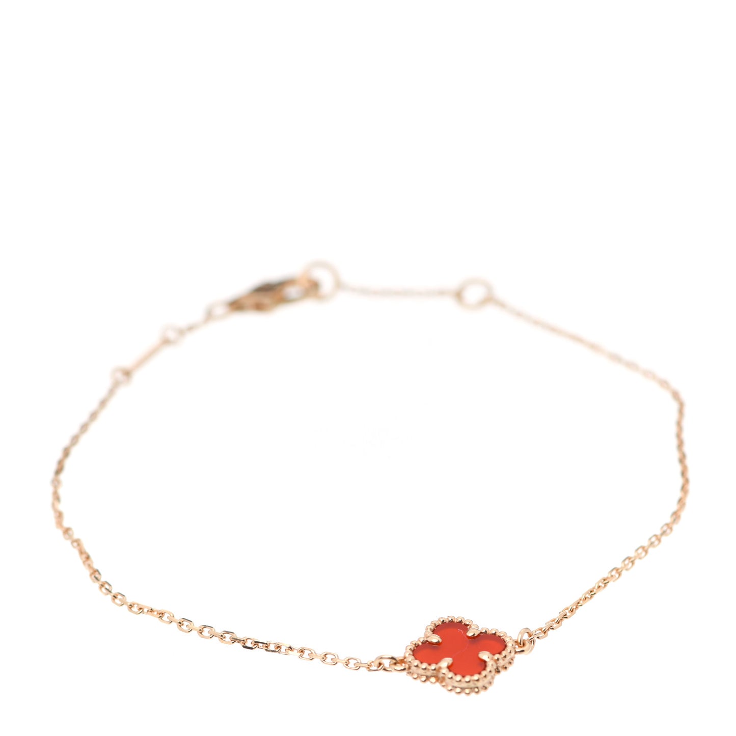 18K Rose Gold Carnelian Sweet Alhambra Bracelet