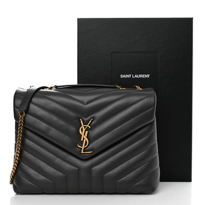 Saint Laurent Calfskin Y Quilted Monogram Medium Loulou Chain Satchel Storm 11 of 11