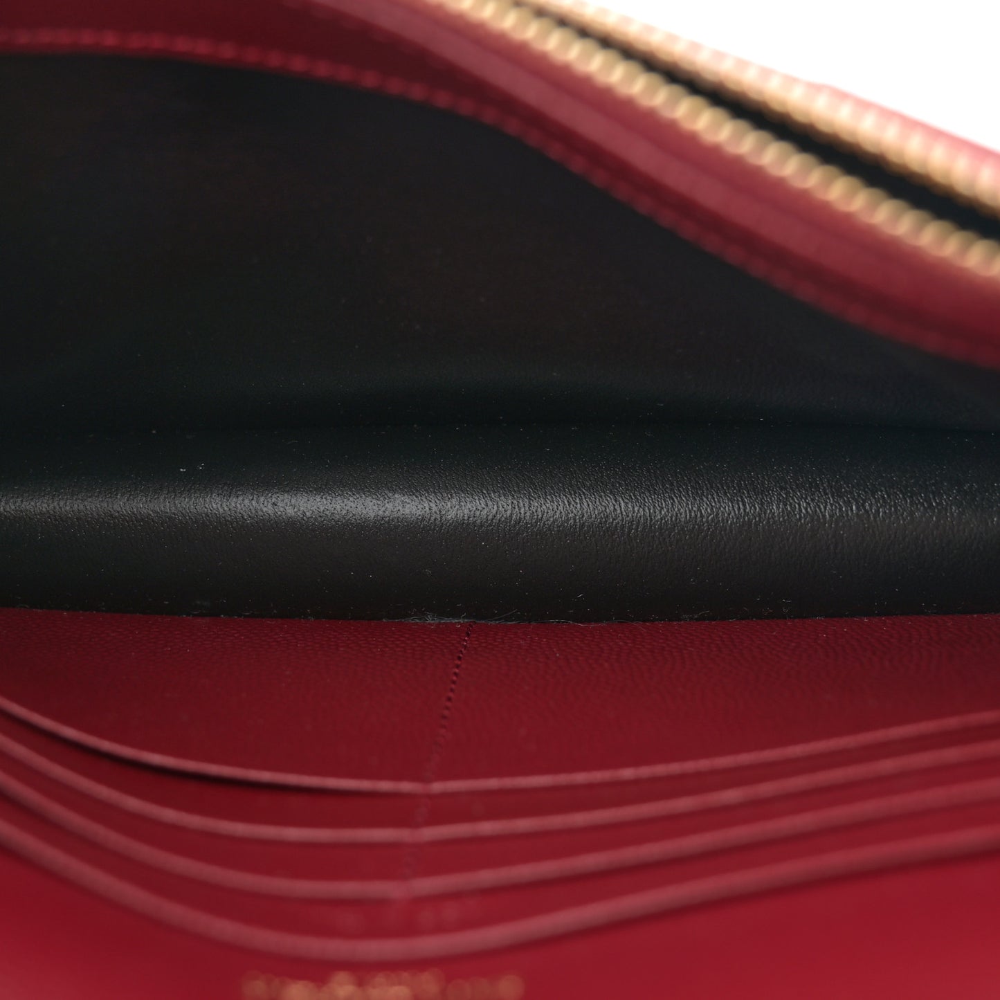 Grain De Poudre Matelasse Chevron Monogram Envelope Chain Wallet Opyum Red