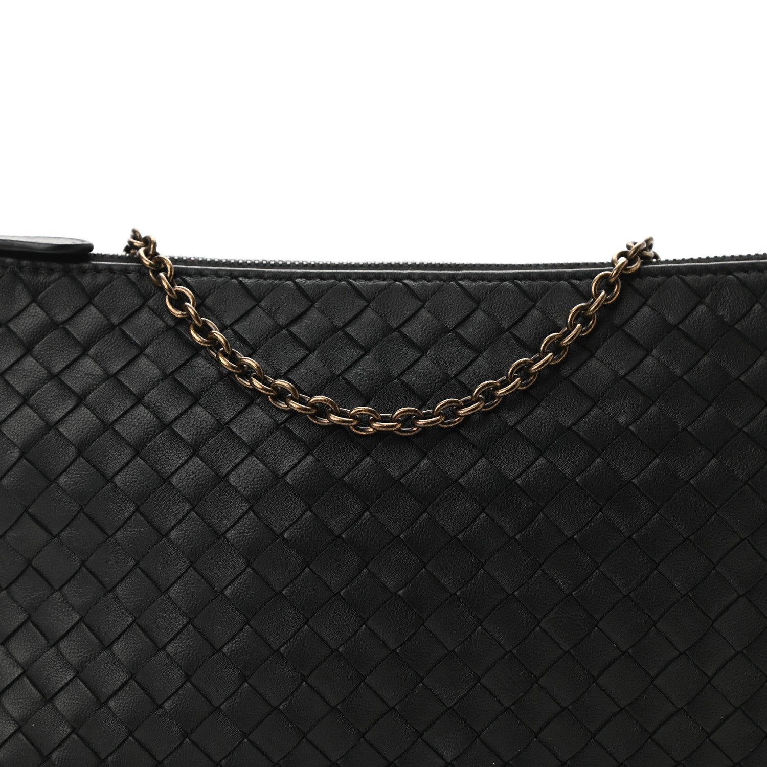 Bottega Veneta Nappa Intrecciato Biletto Chain Crossbody Antique Black 8 of 10