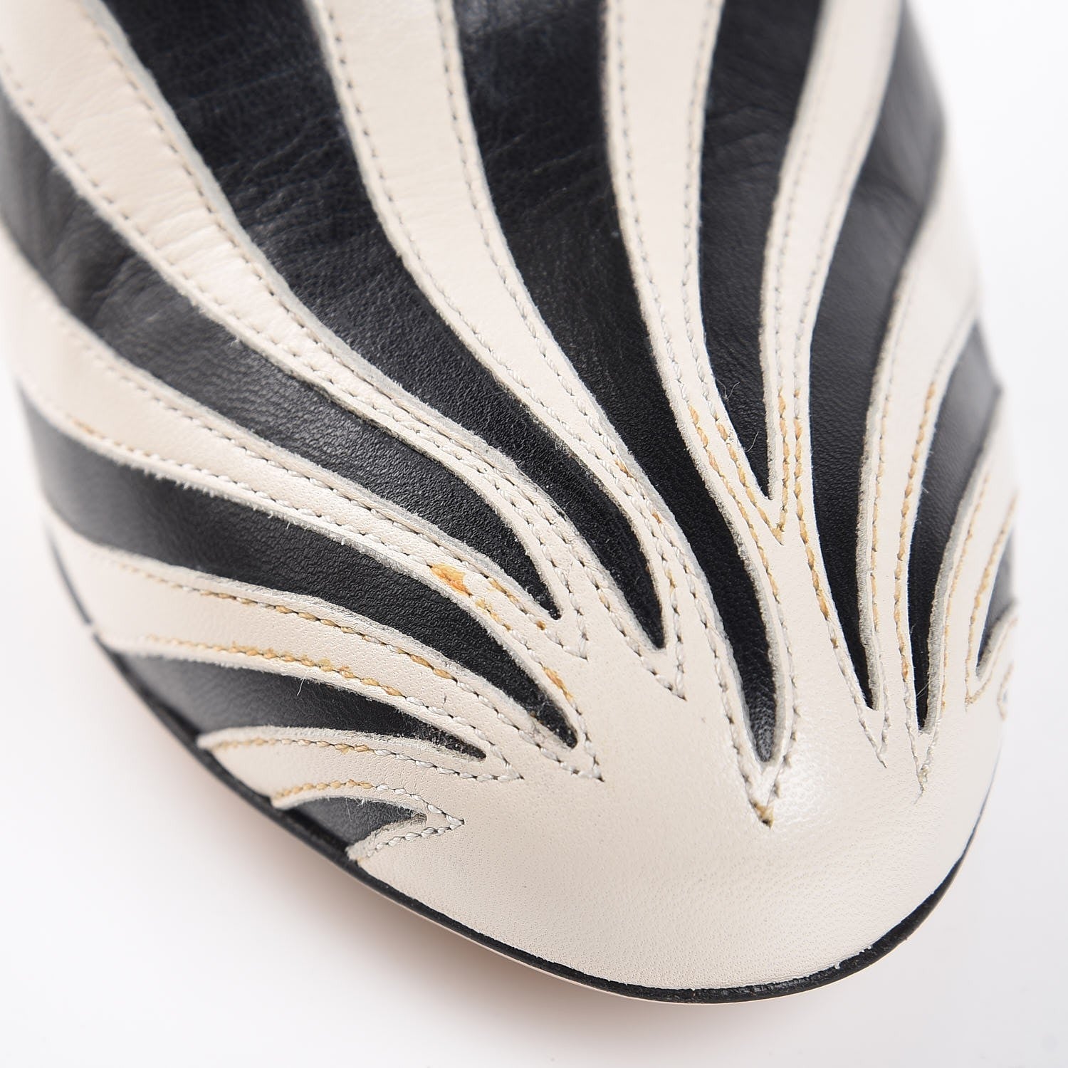 Gucci Malaga Kid Zebra Inlay Lesley Mary Jane Pumps 38.5 Mystic White Black 13 of 16