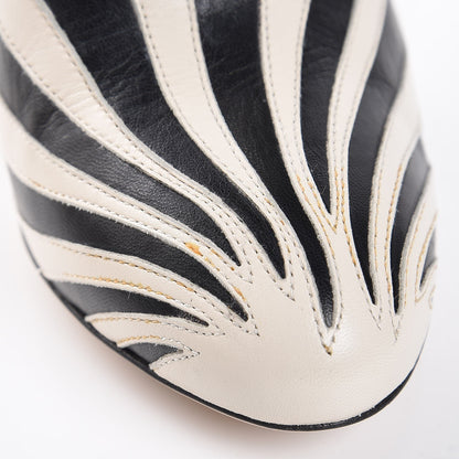 Gucci Malaga Kid Zebra Inlay Lesley Mary Jane Pumps 38.5 Mystic White Black 13 of 16
