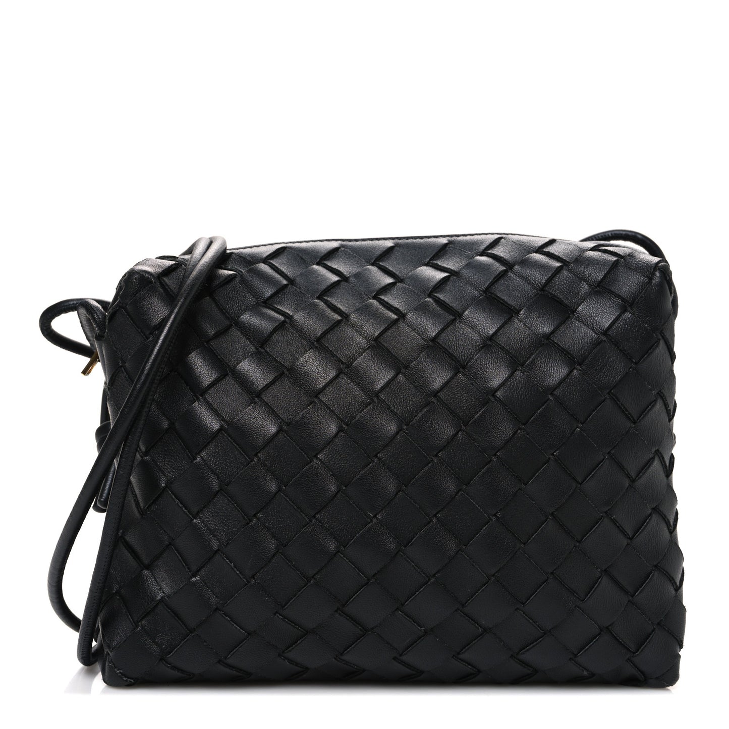 Nappa Intrecciato Small Loop Camera Bag Black