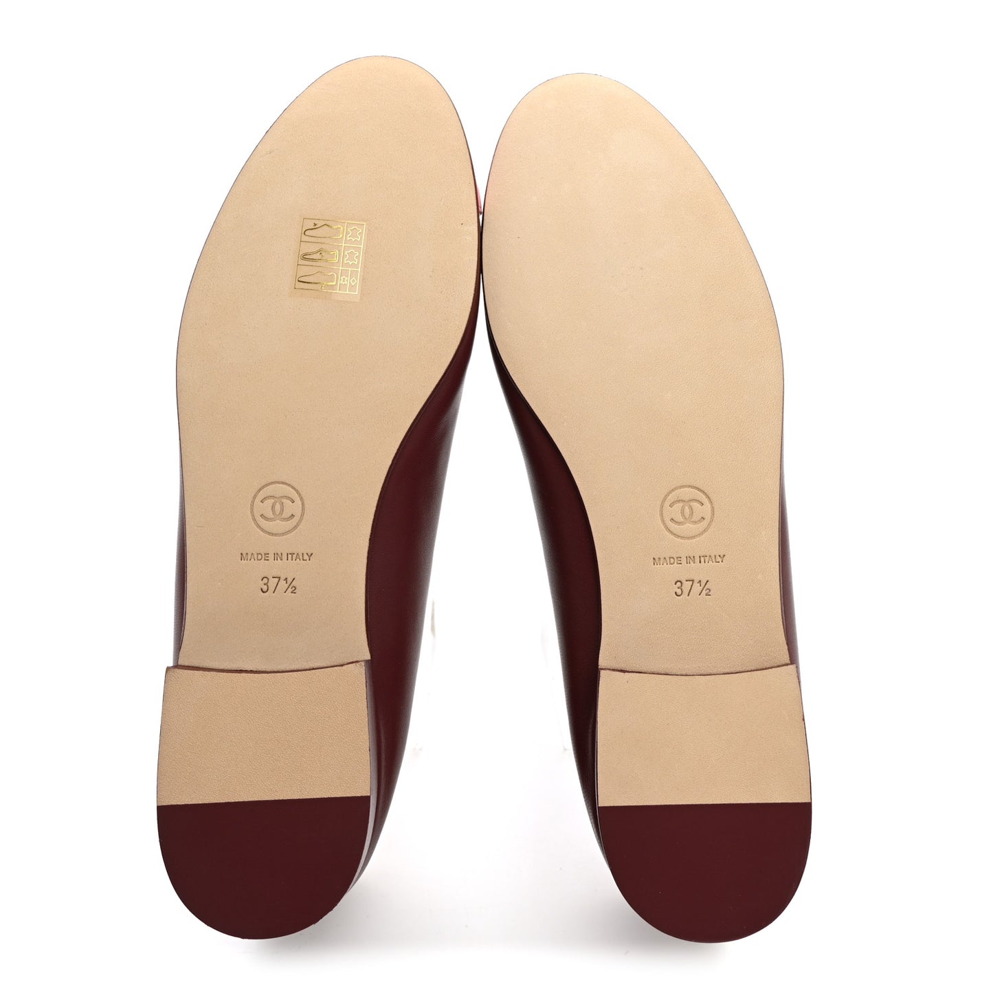 Lambskin Cap Toe CC Ballerina Flats 37.5 Burgundy Pink