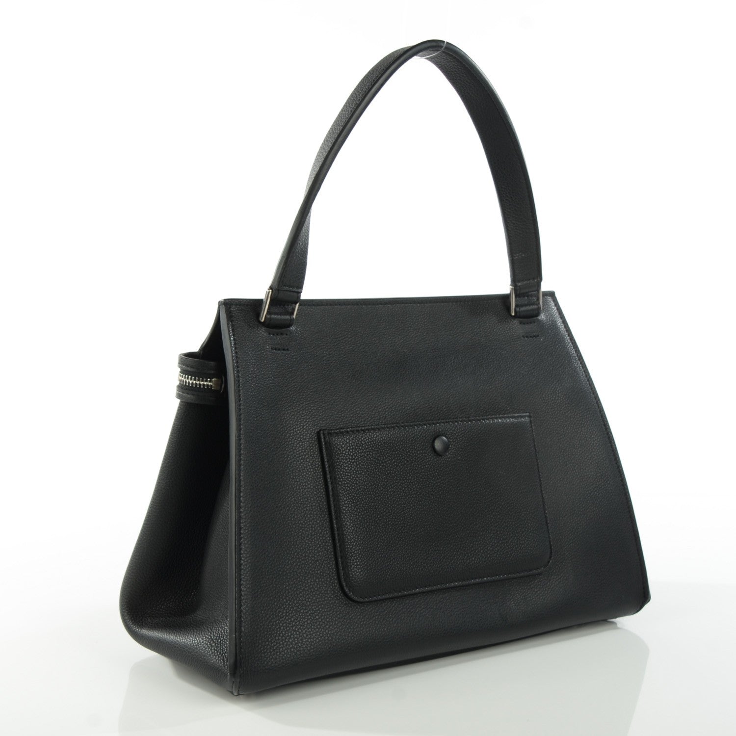 Celine Drummed Calfskin Small Edge Shoulder Bag Black 3 of 7