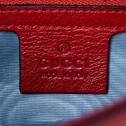 Gucci Calfskin Diagonal GG Medium Thiara Double Envelope Shoulder Bag Black Red 7 of 11