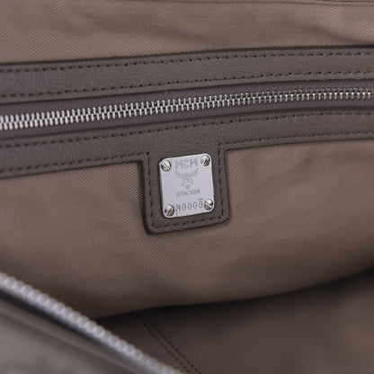 MCM Calfskin Ottomar Monogram Medium Klara Top Zip Tote Taupe 8 of 9