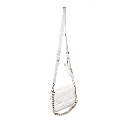 Prada Nappa Re-Nylon Triangle Quilted Patchwork System Flap Shoulder Bag White 2 of 12