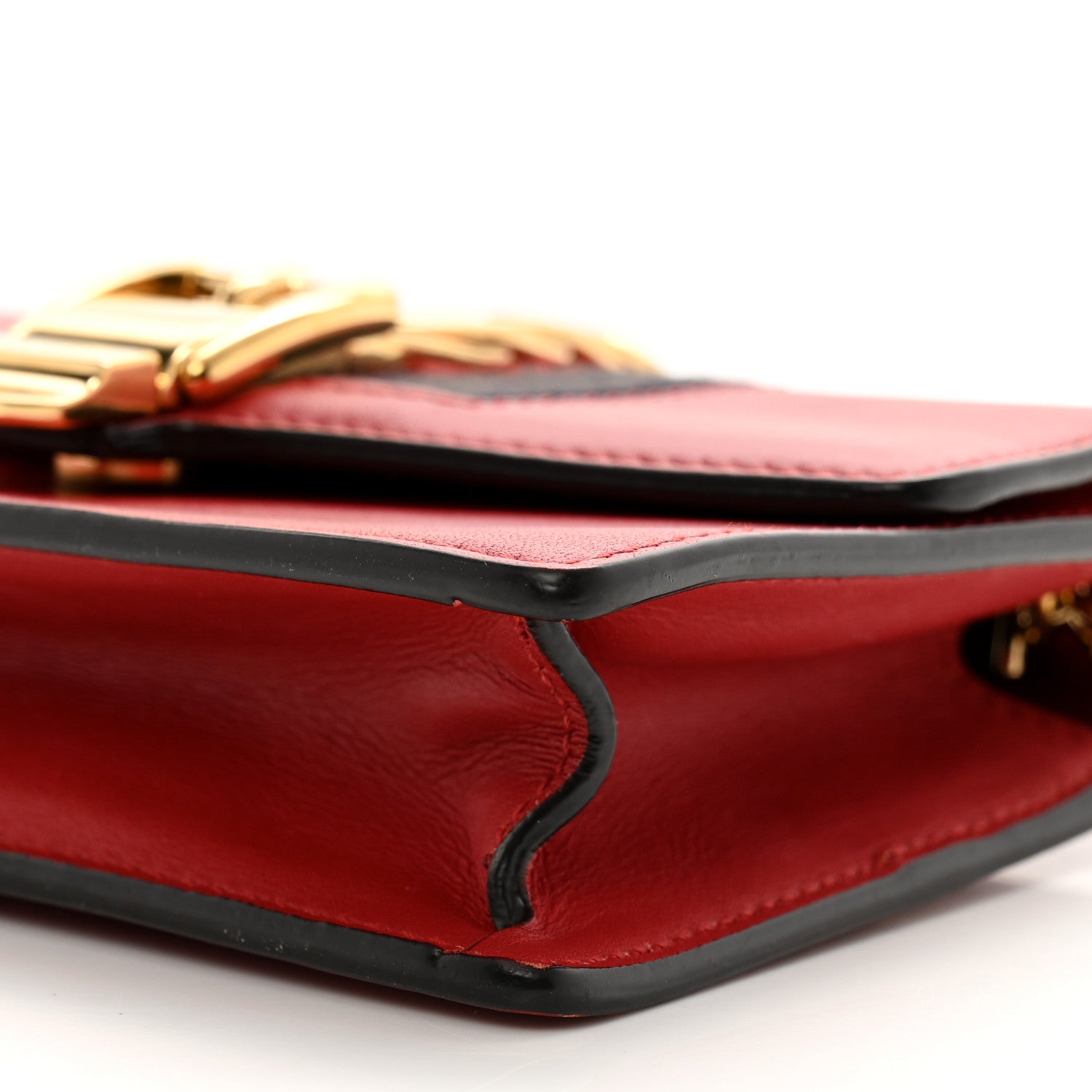 Gucci Calfskin Super Mini Sylvie Chain Shoulder Bag Hibiscus Red 9 of 9
