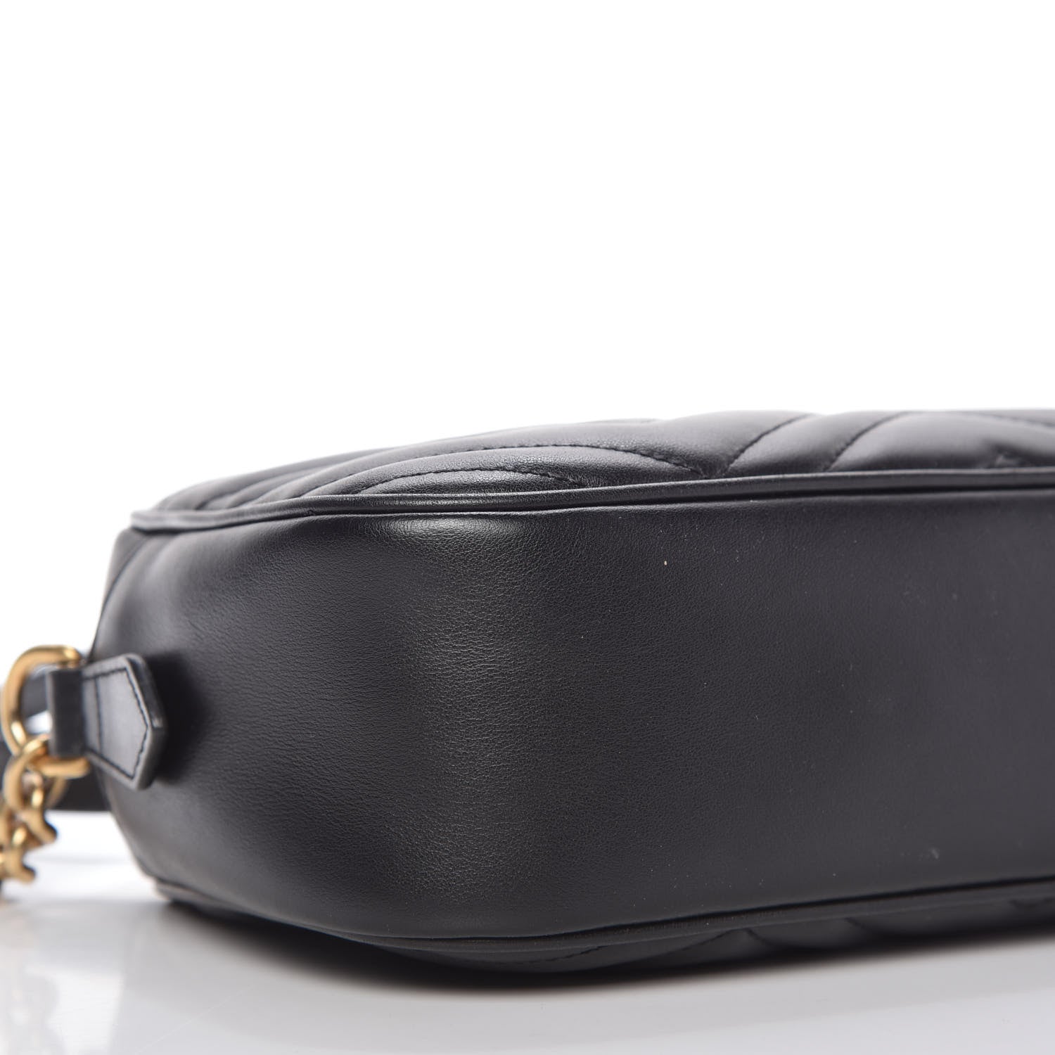 Gucci Calfskin Matelasse Small GG Marmont Chain Shoulder Bag Black 6 of 10