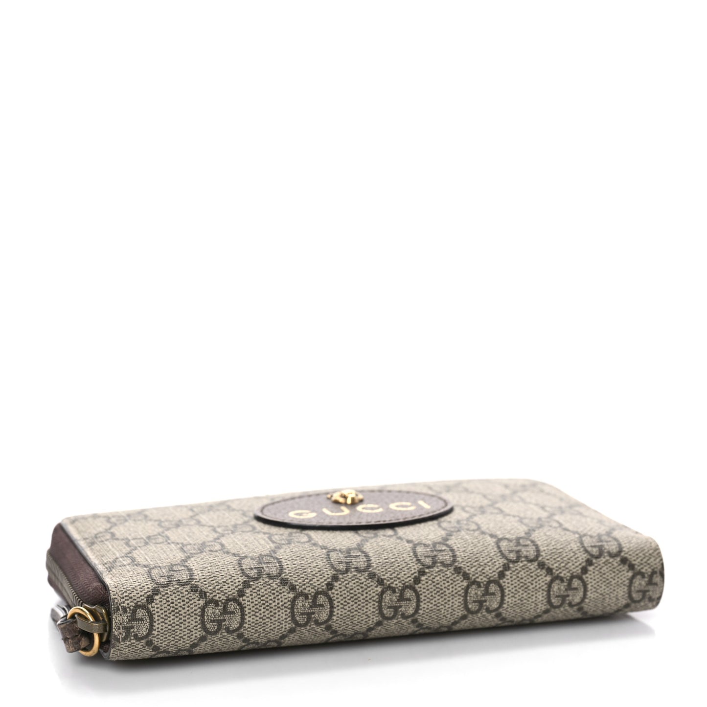 GG Supreme Monogram Neo Vintage Zip Around Wallet Beige Crop New Acero