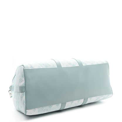Louis Vuitton Monogram Aquagarden Keepall Bandouliere 50 Crystal Blue 3 of 8