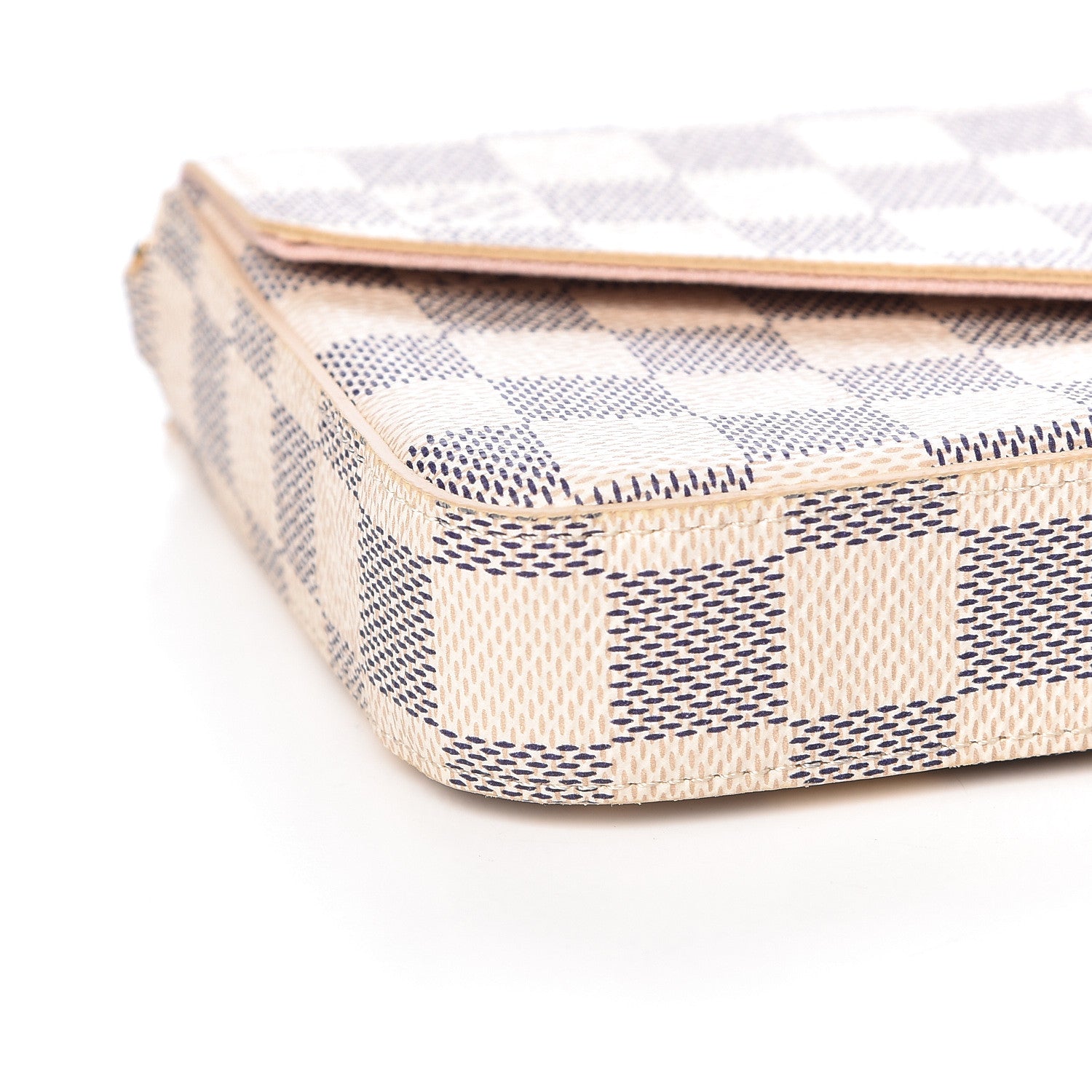 Louis Vuitton Damier Azur Pochette Felicie Chain Wallet Rose Ballerine 11 of 13