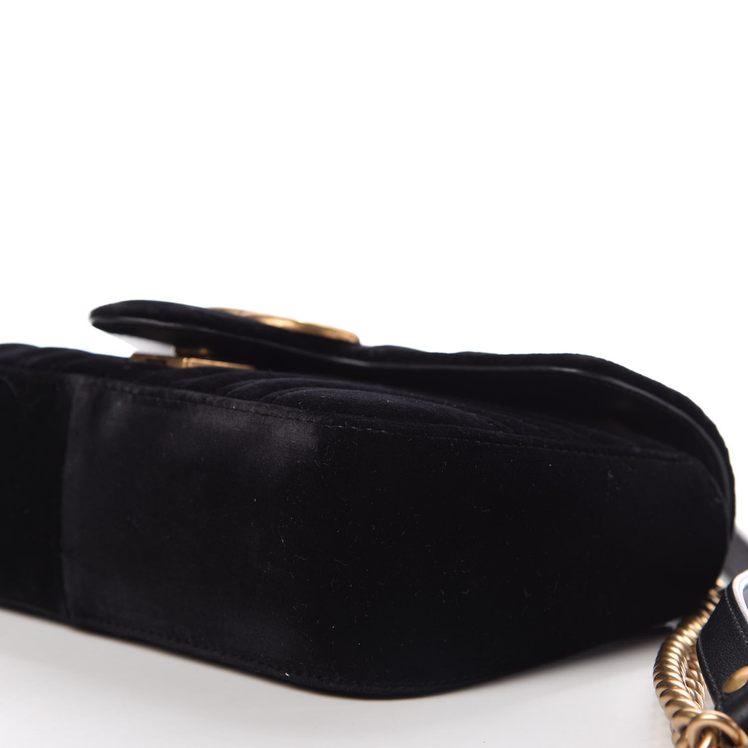 Gucci Velvet Matelasse Mini GG Marmont Shoulder Bag Black 8 of 11