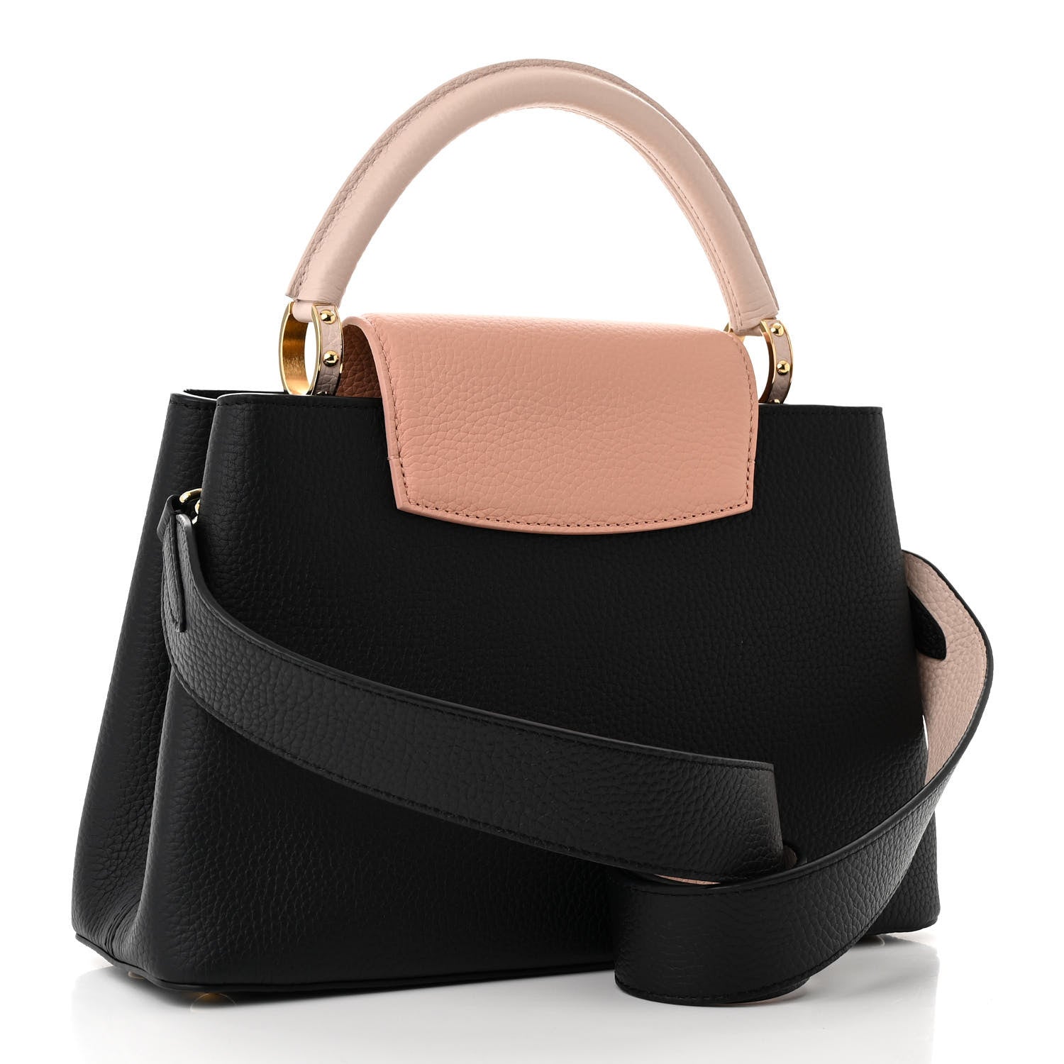 Louis Vuitton Taurillon Capucines MM Black Rose Trianon Pink Coquille Beige 3 of 9