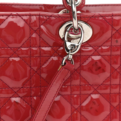 Christian Dior Patent Cannage Large Lady Dior Fuchsia 12 of 16