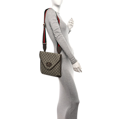 Gucci GG Supreme Monogram Web Medium Neo Vintage Flap Messenger Bag Beige New Acero 2 of 12