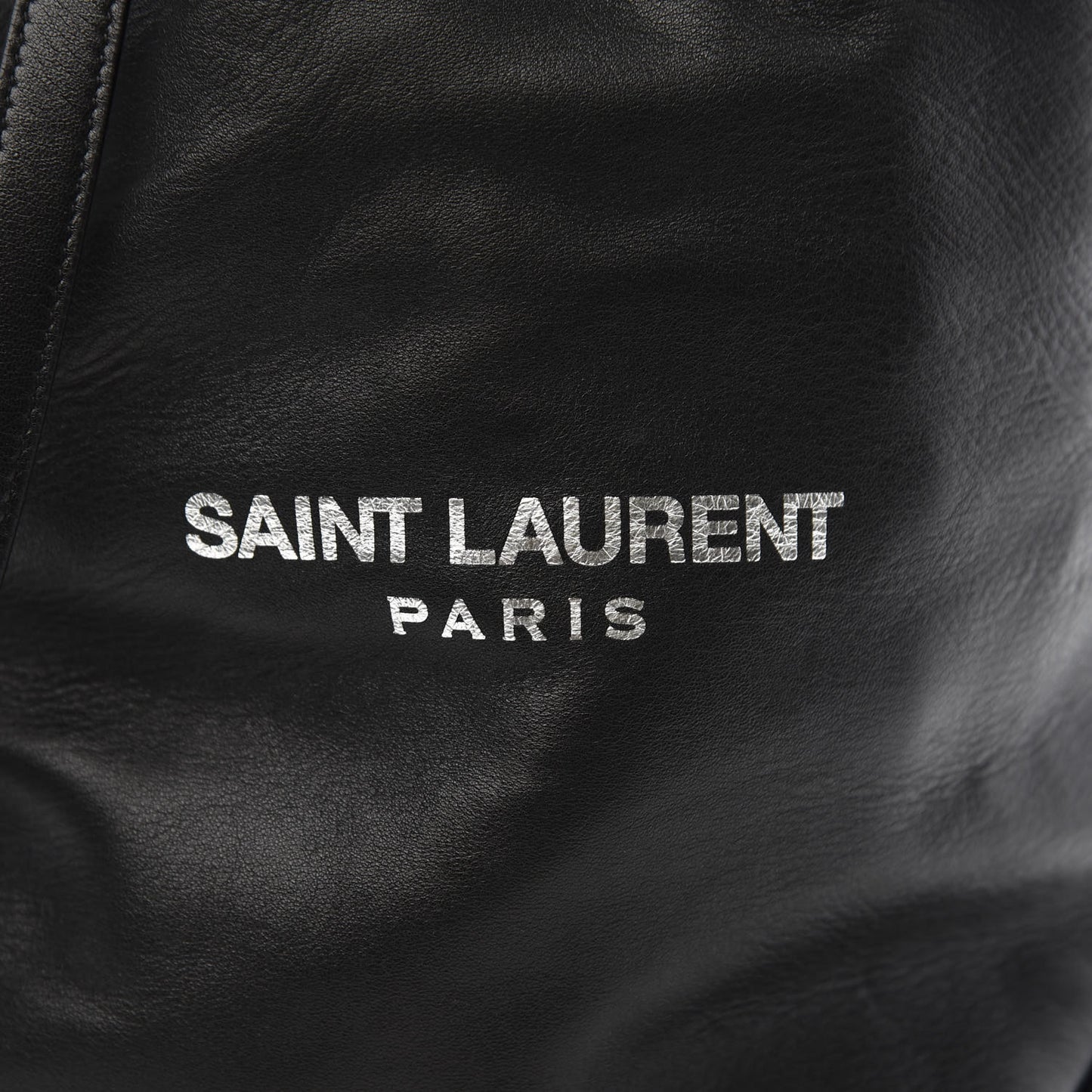 Lambskin Teddy Drawstring Bag Black