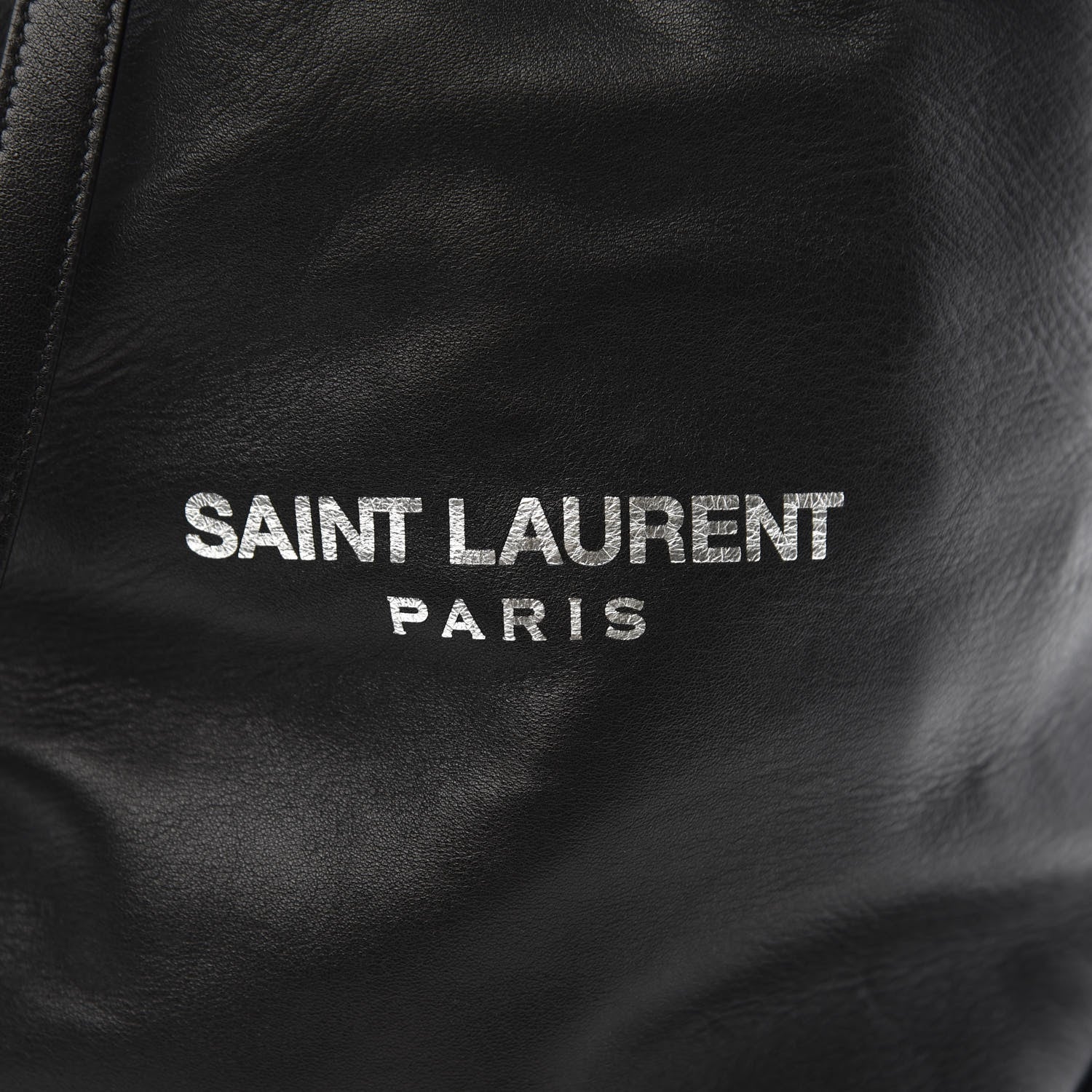 Saint Laurent Lambskin Teddy Drawstring Bag Black 12 of 13