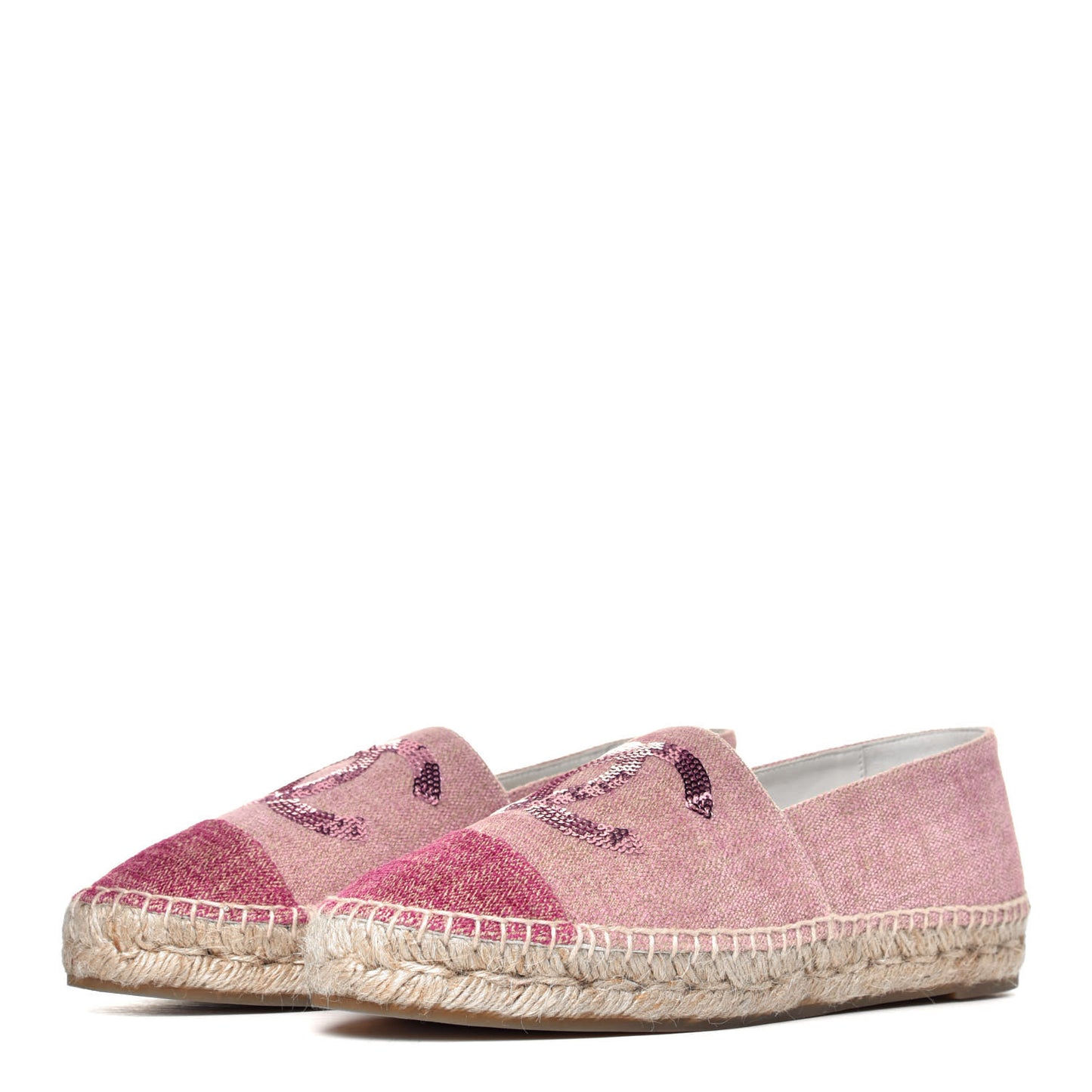 Toile Sequin CC Espadrilles 38 Pink Dark Pink