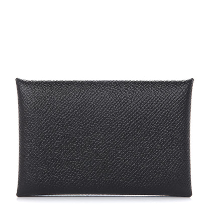 Hermes Epsom Calvi Card Case Black 1 of 8