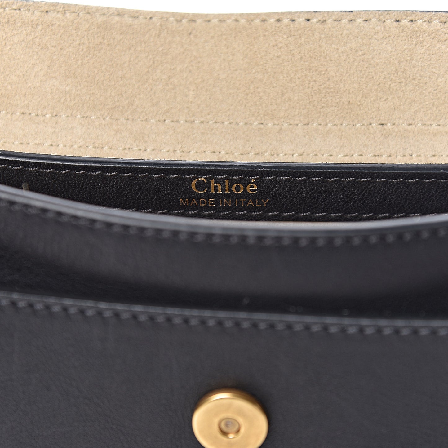 Calfskin Small Charm Hudson Shoulder Bag Black