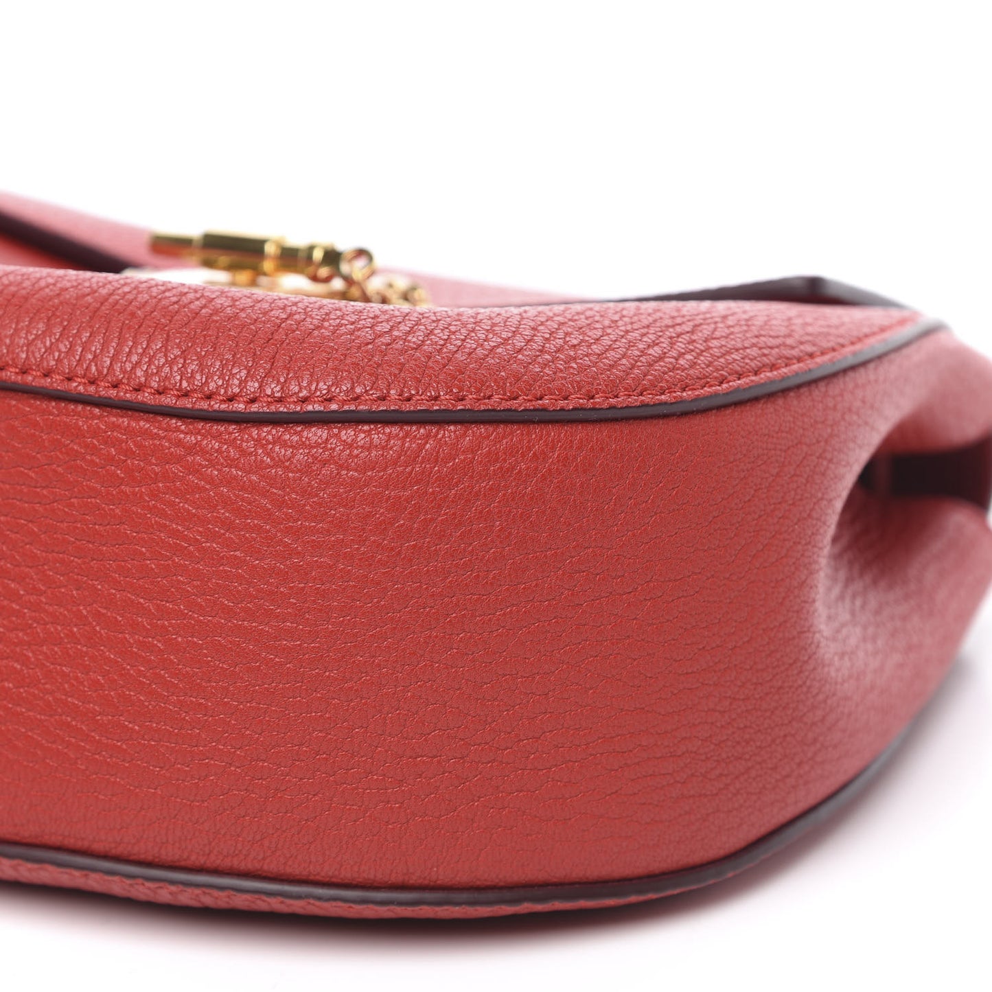 Grained Lambskin Drew Shoulder Bag Plaid Red
