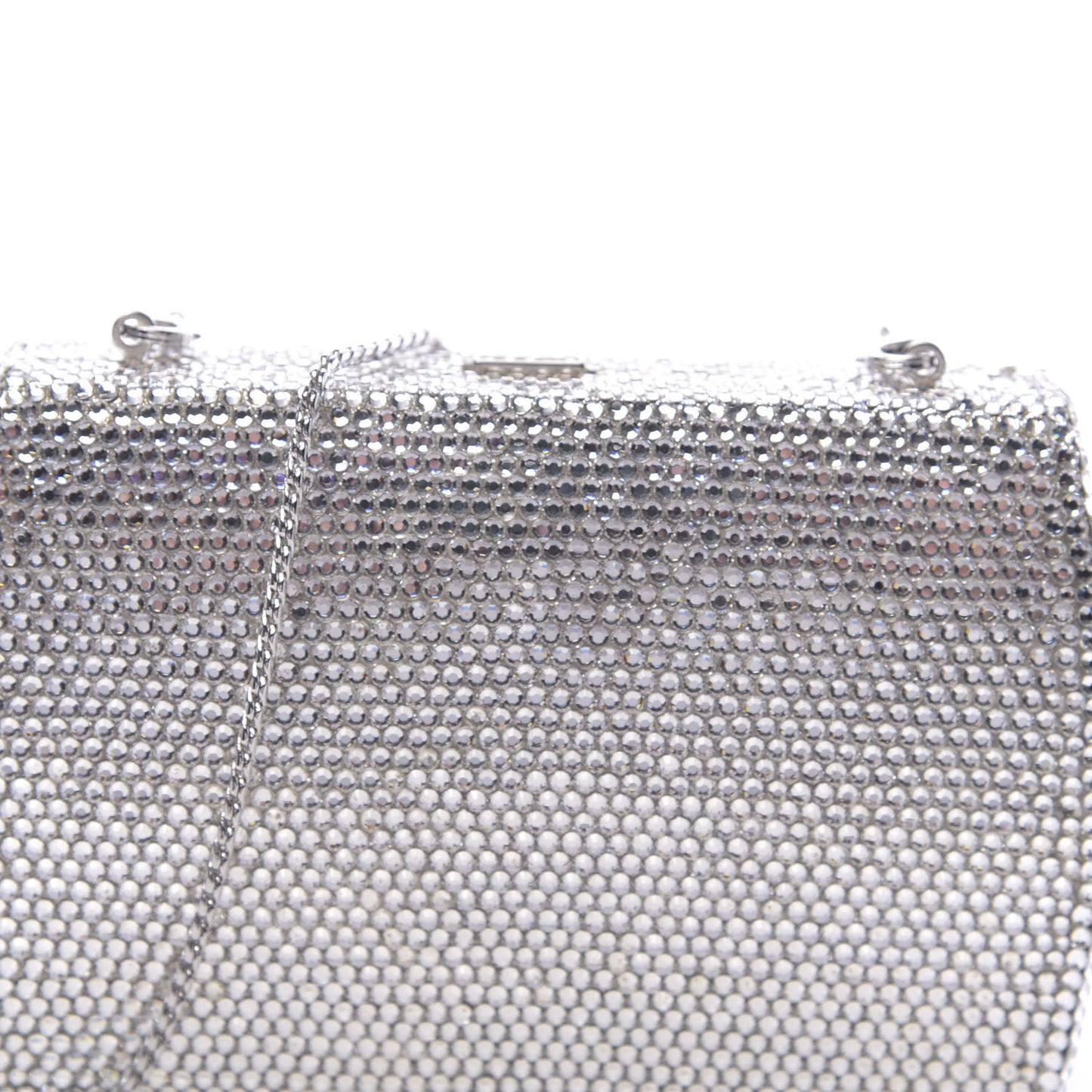 Swarovski Crystal Minaudiere Clutch Silver