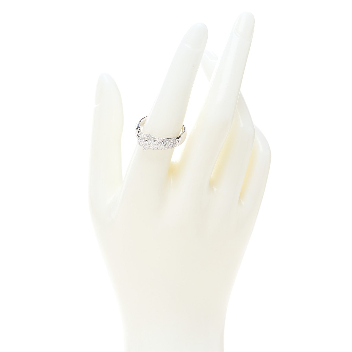 Cartier 18K White Gold Diamond Black Onyx Emerald Panthere De Cartier Ring 55 7.25 2 of 9