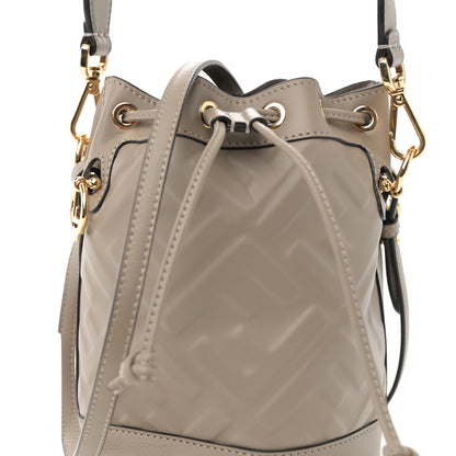 Fendi Vitello Liberty F is Fendi FF 1974 Embossed Mini Mon Tresor Bucket Bag Dove Grey 8 of 10