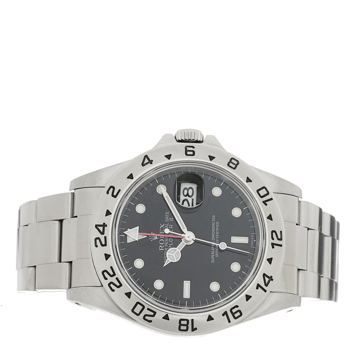 Stainless Steel 40mm Oyster Perpetual Date Explorer II Watch Black 16570