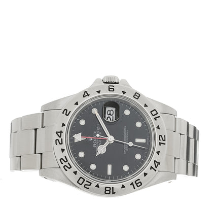 Rolex Stainless Steel 40mm Oyster Perpetual Date Explorer II Watch Black 16570 2 of 4