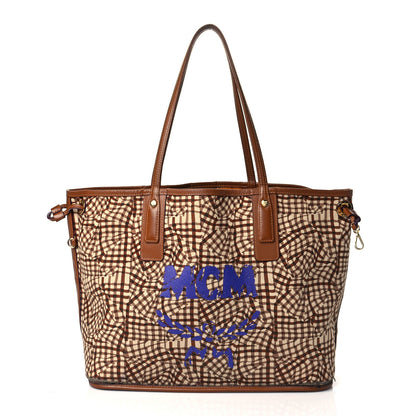 MCM Visetos Medium Liz Reversible Shopper Tote Cognac 12 of 21