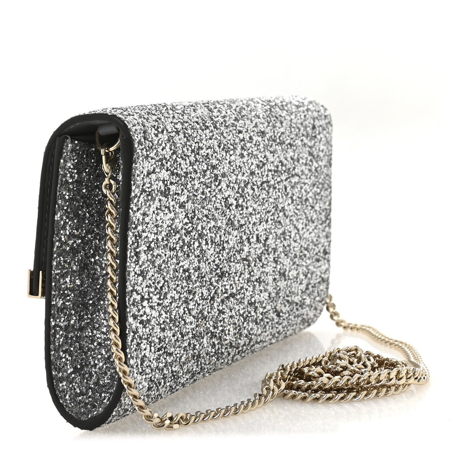 Jimmy Choo Glitter Emmie Clutch Silver 3 of 10