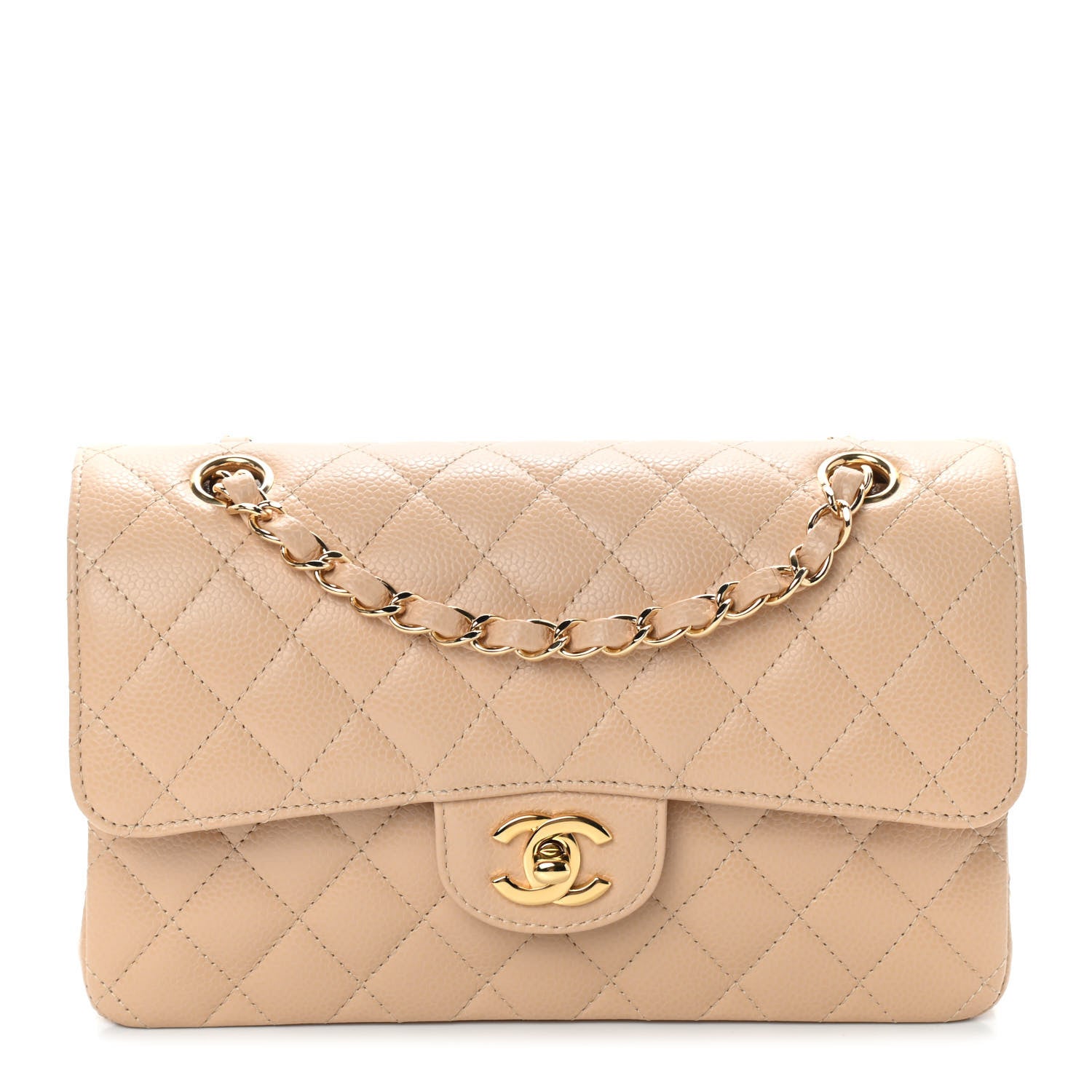 Chanel Caviar Quilted Small Double Flap Beige 1 of 10