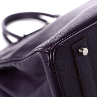 Hermes Taurillon Clemence Birkin 40 Raisin 33 of 46